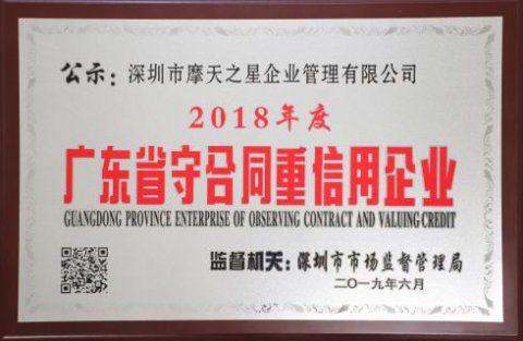 喜讯|富联娱乐荣获“广东省守合同重信用企业”殊荣